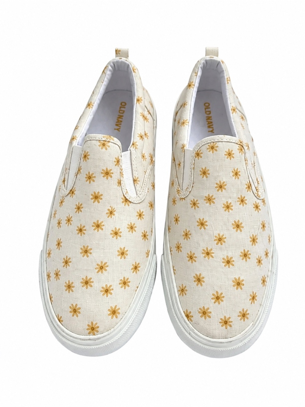 Old Navy Daisy Floral Slip On Sneakers Girls 5 Womens 7 Canvas NWOT
